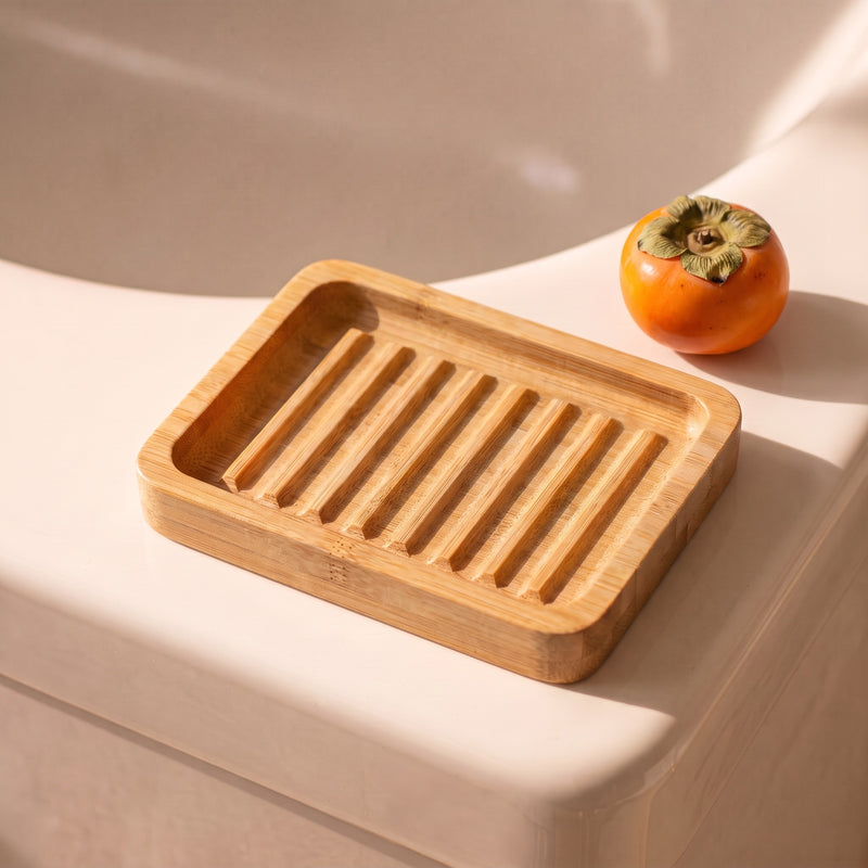 aki bamboo draining soap dish