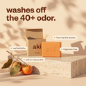 aki persimmon body bar and box: washes off the 40+ odor